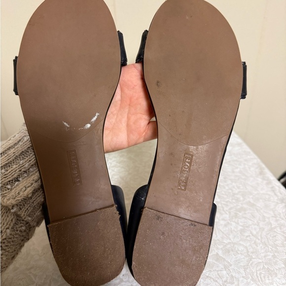 Talbots Black leather open toe D’orsay flats 8 Career Professional neutral - Picture 9 of 9